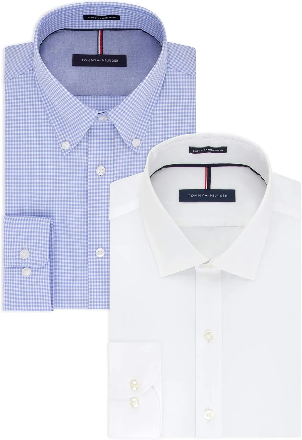 Tommy Hilfiger Men's Dress Shirt Slim Fit Non Iron Solid