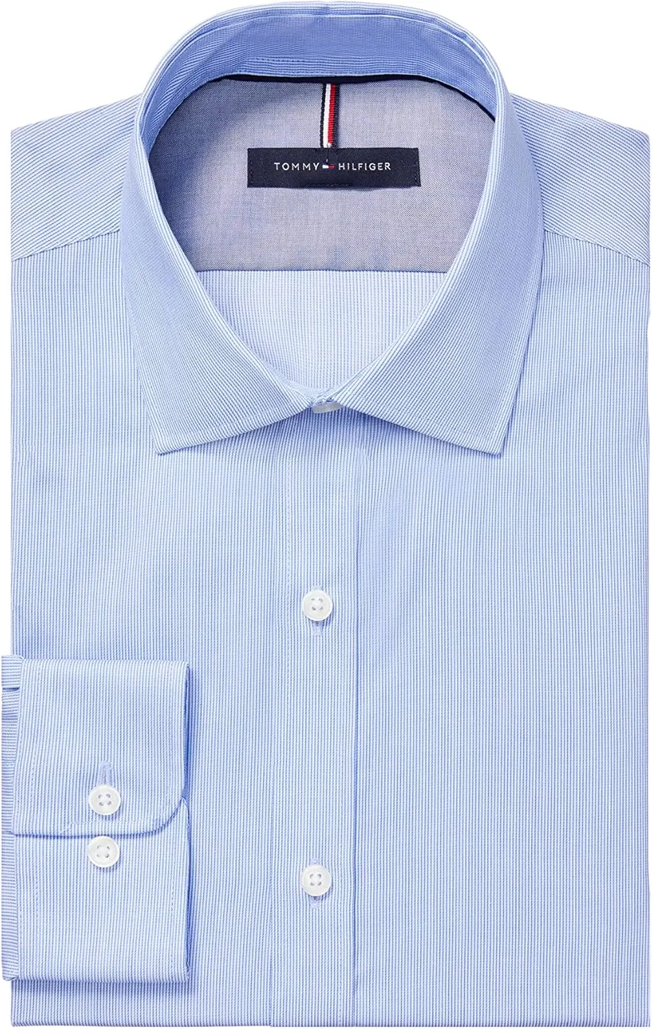 Tommy Hilfiger Men's Dress Shirt Slim Fit Non Iron Stripe