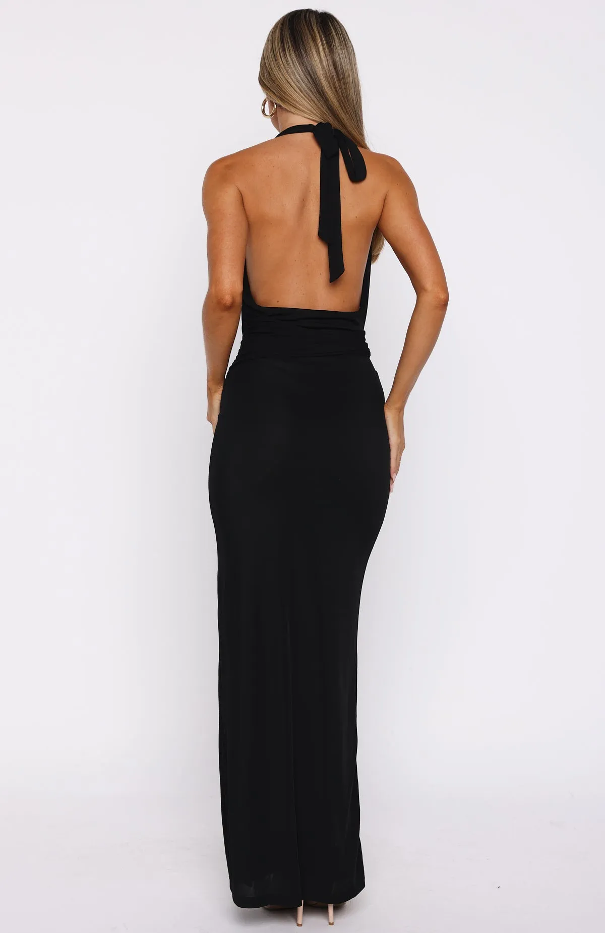 Sustainable Production Certified Too Hot For You Halter Maxi Dress Black
