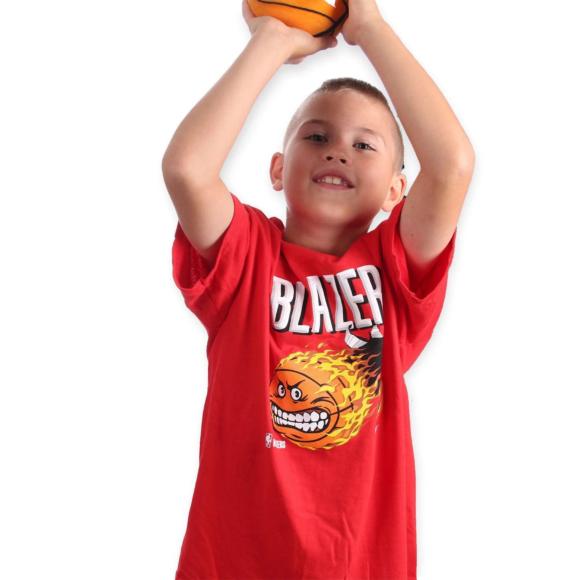 Trail Blazers Nike Cartoon Ball Youth Red T-Shirt