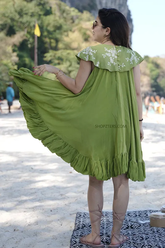 Tranquil Haven Crepe Midi Dress