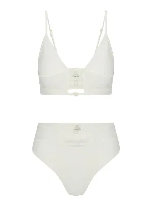 Tropez High-Waisted Bikini Bottom | Ivory Urban Style WrinkleFreeFabric