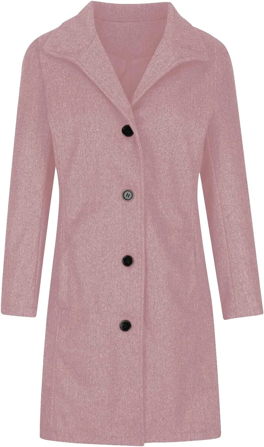 Trench Coat Women Faux Wool Single Breasted Pea Coat Mid Length Oversized Loose Long Trench Coat Dress Coat