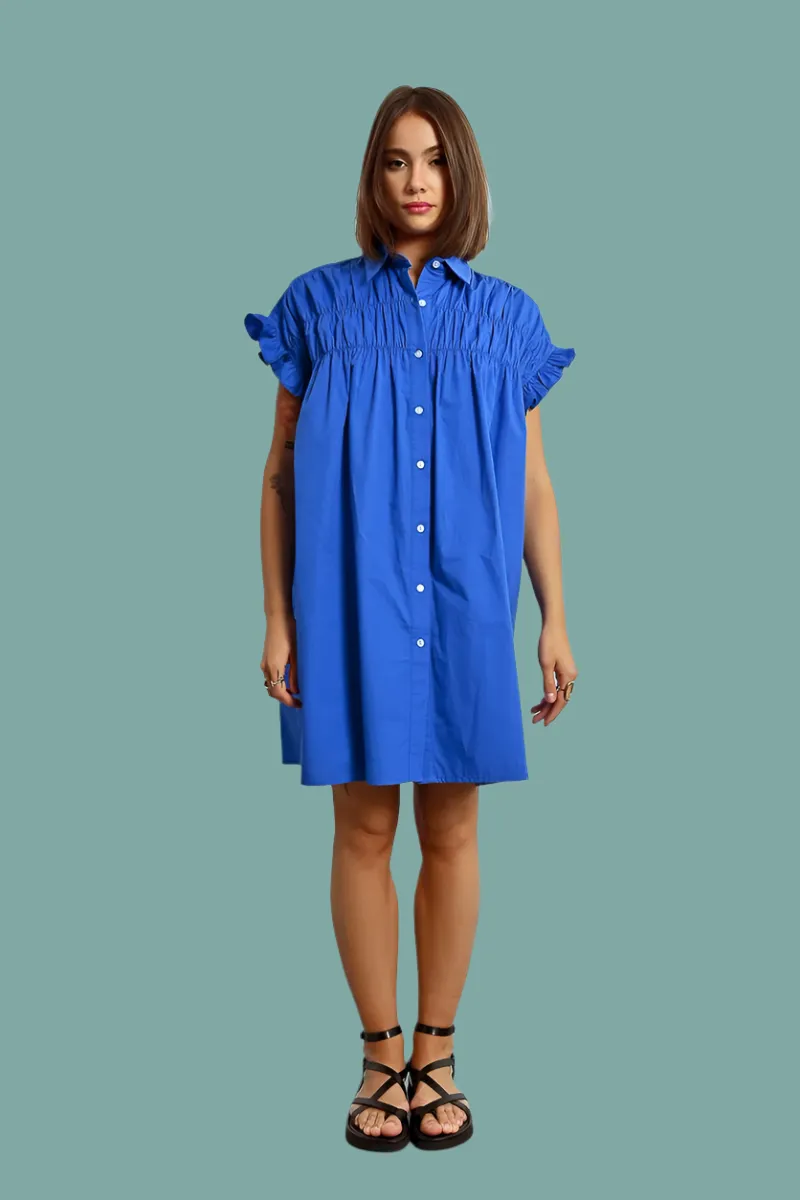 Woven Royal Dress Natural Silhouette Elastic-Cuff