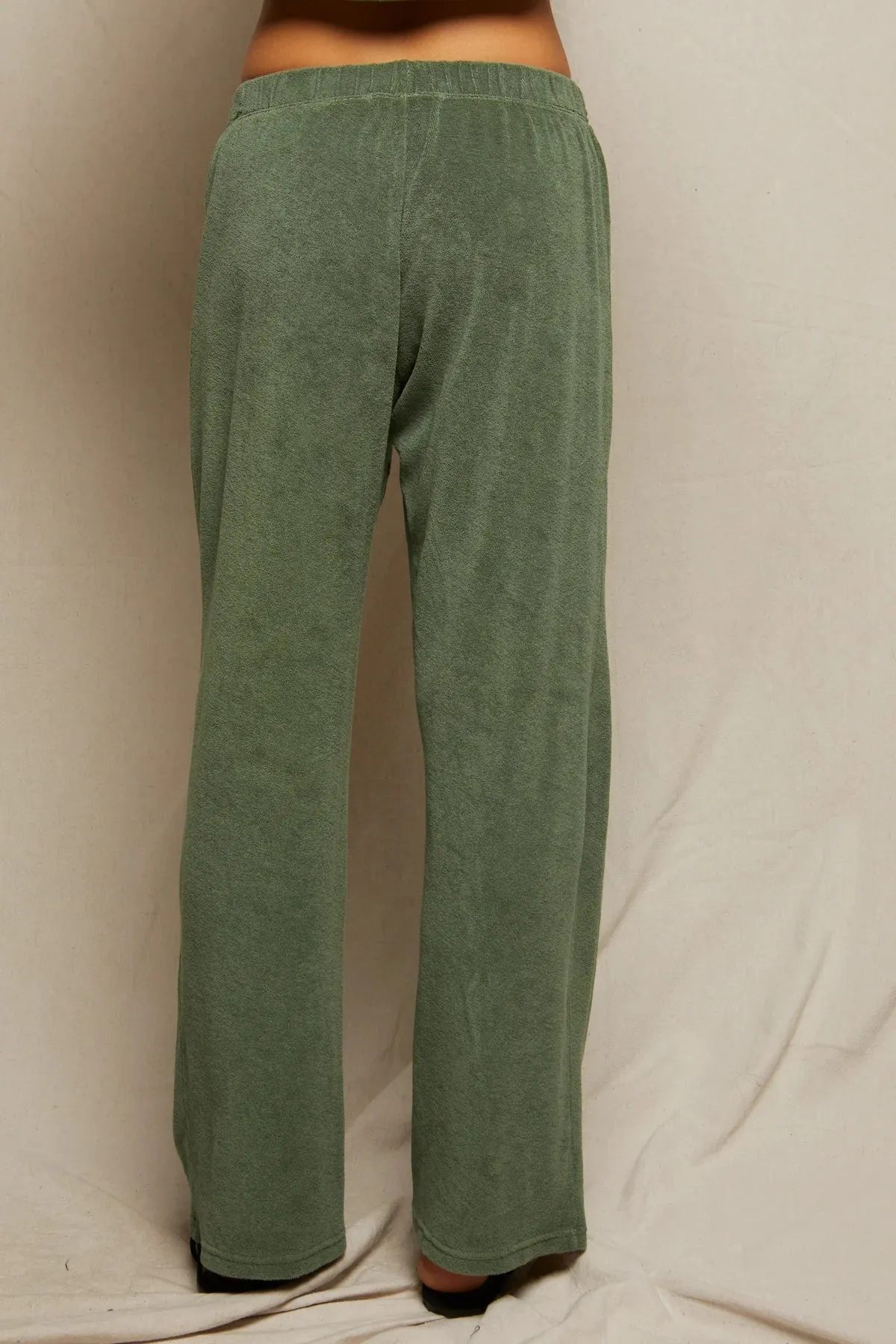 Katie Loop Terry Straight Leg Sweatpants - Aloe Anti Static Finish