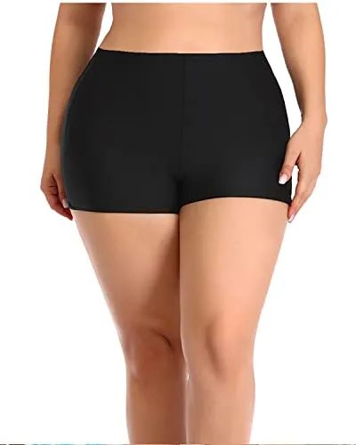 Trendy Plus Size Tankini Sets Women's Swimwear with Blouson Tankini Tops and Swim Shorts