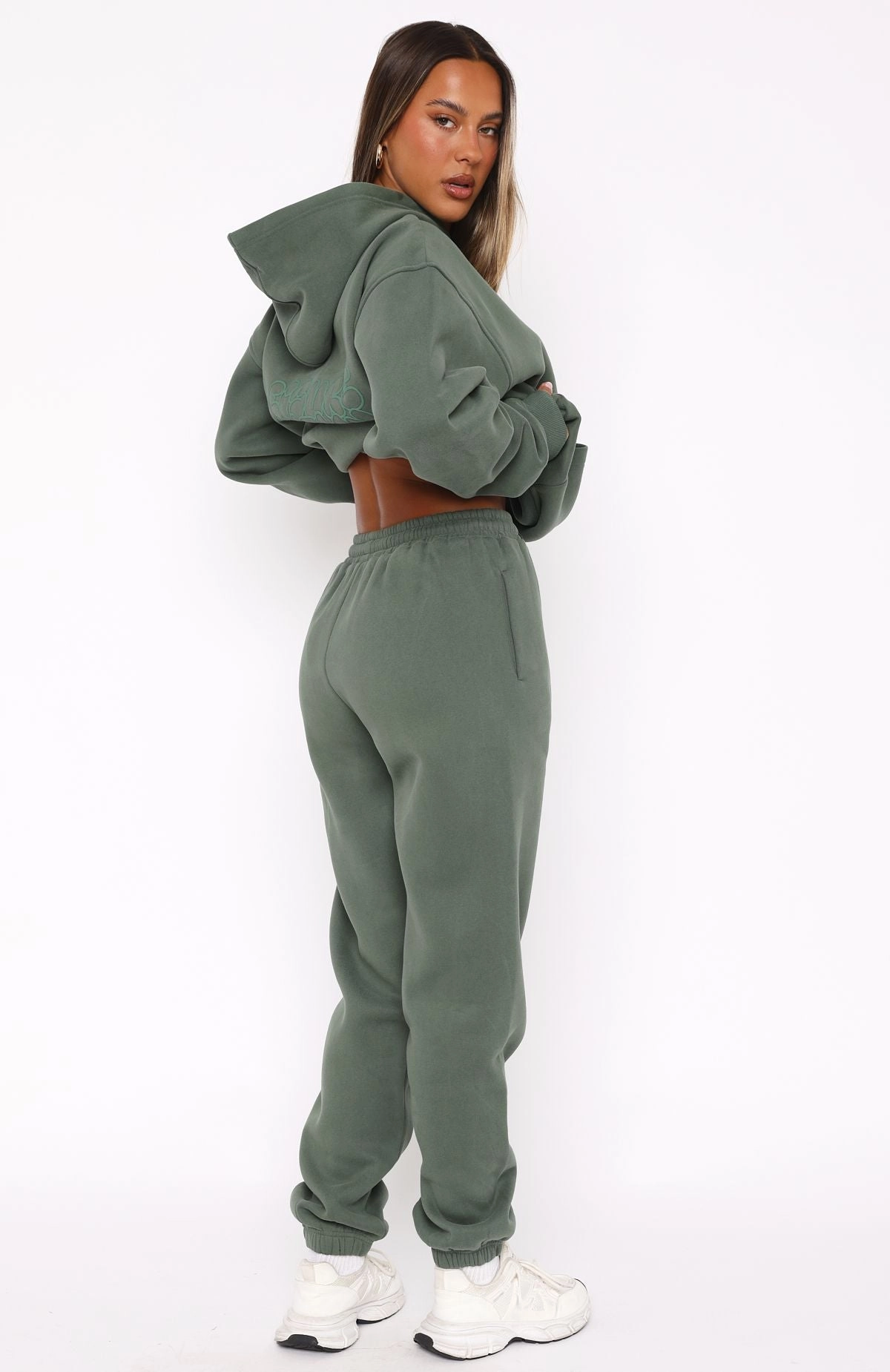 Flexible Ribbing Leisure Edition Sweatpants Dark Green