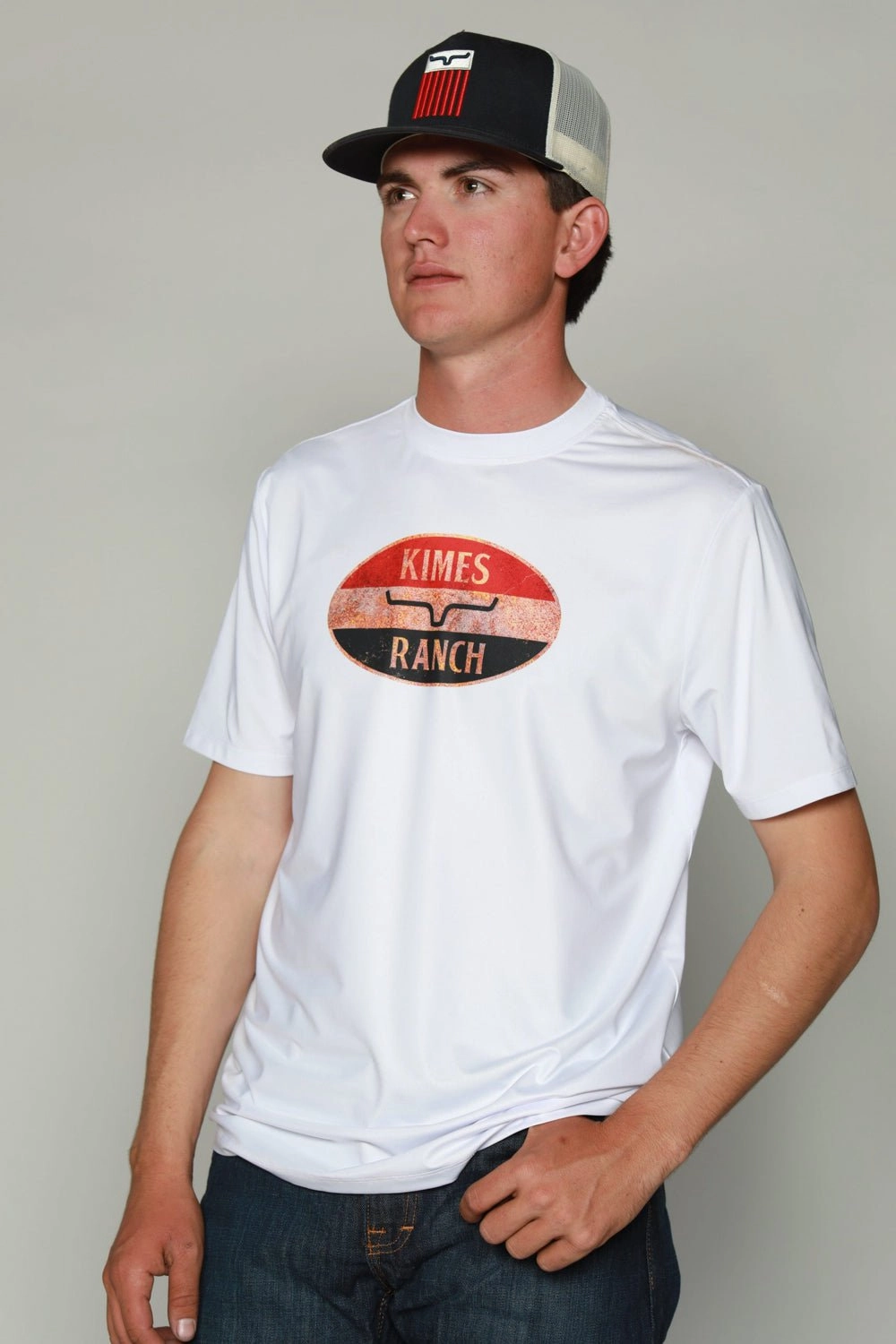 Kimes Ranch Mens American Standard Tee Stone Polyester S/S T-Shirt Non Iron Material