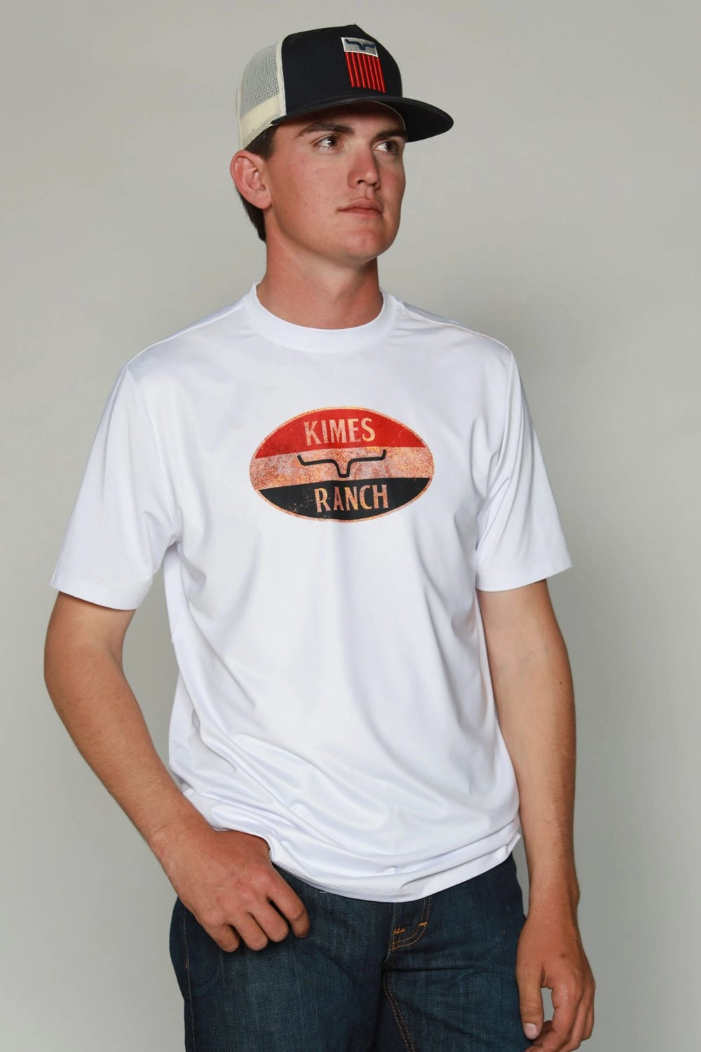 Workwear Option Kimes Ranch Mens American Standard Tee Stone Polyester S/S T-Shirt