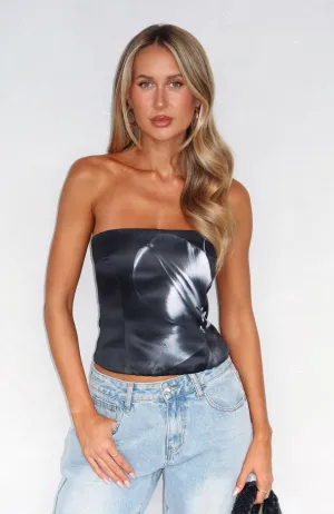 Oversized Silhouette I'll Be Alright Strapless Bustier Midnight Twist