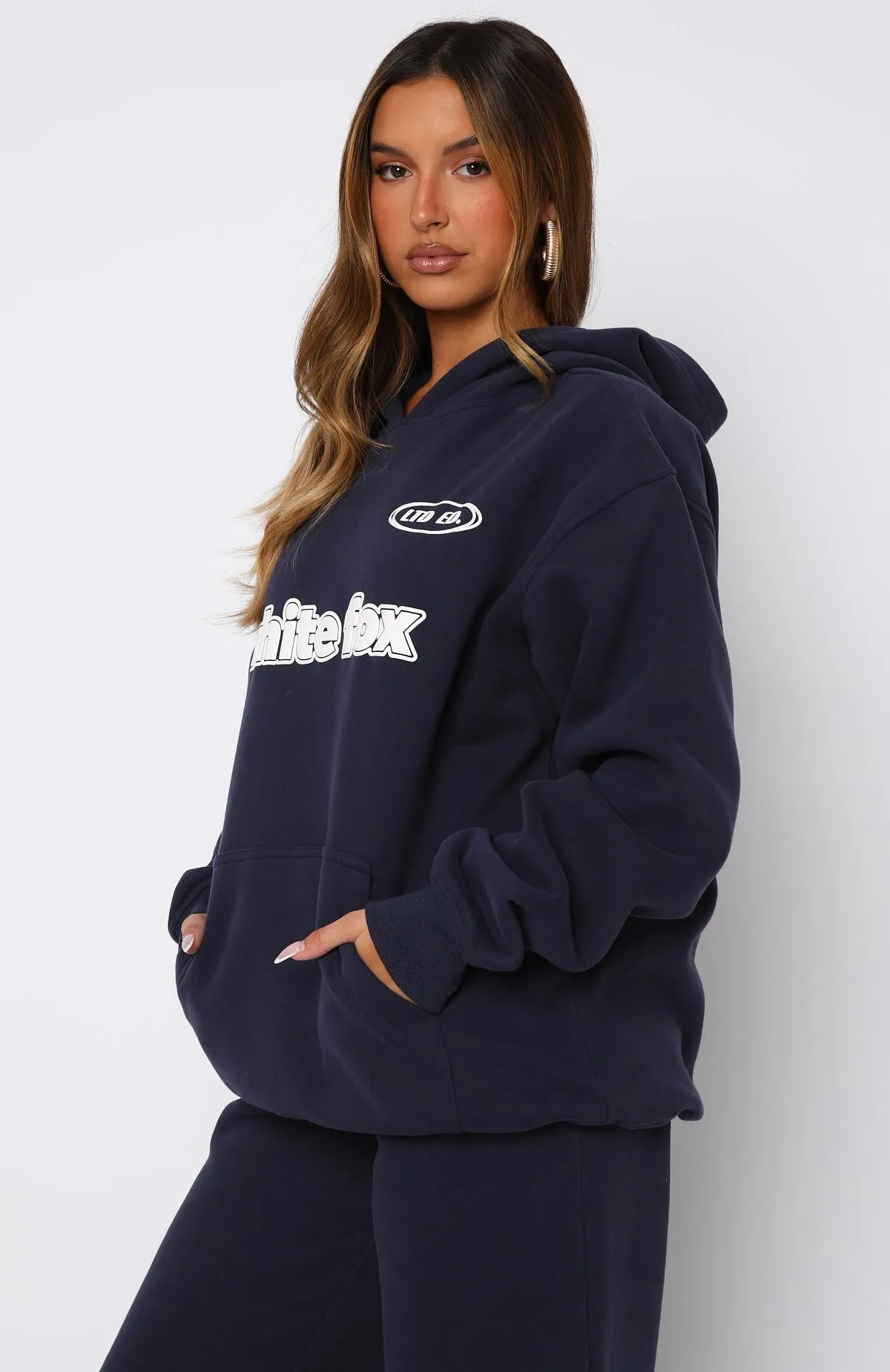 Ready To Go Oversized Hoodie Navy Drop Shoulder Style