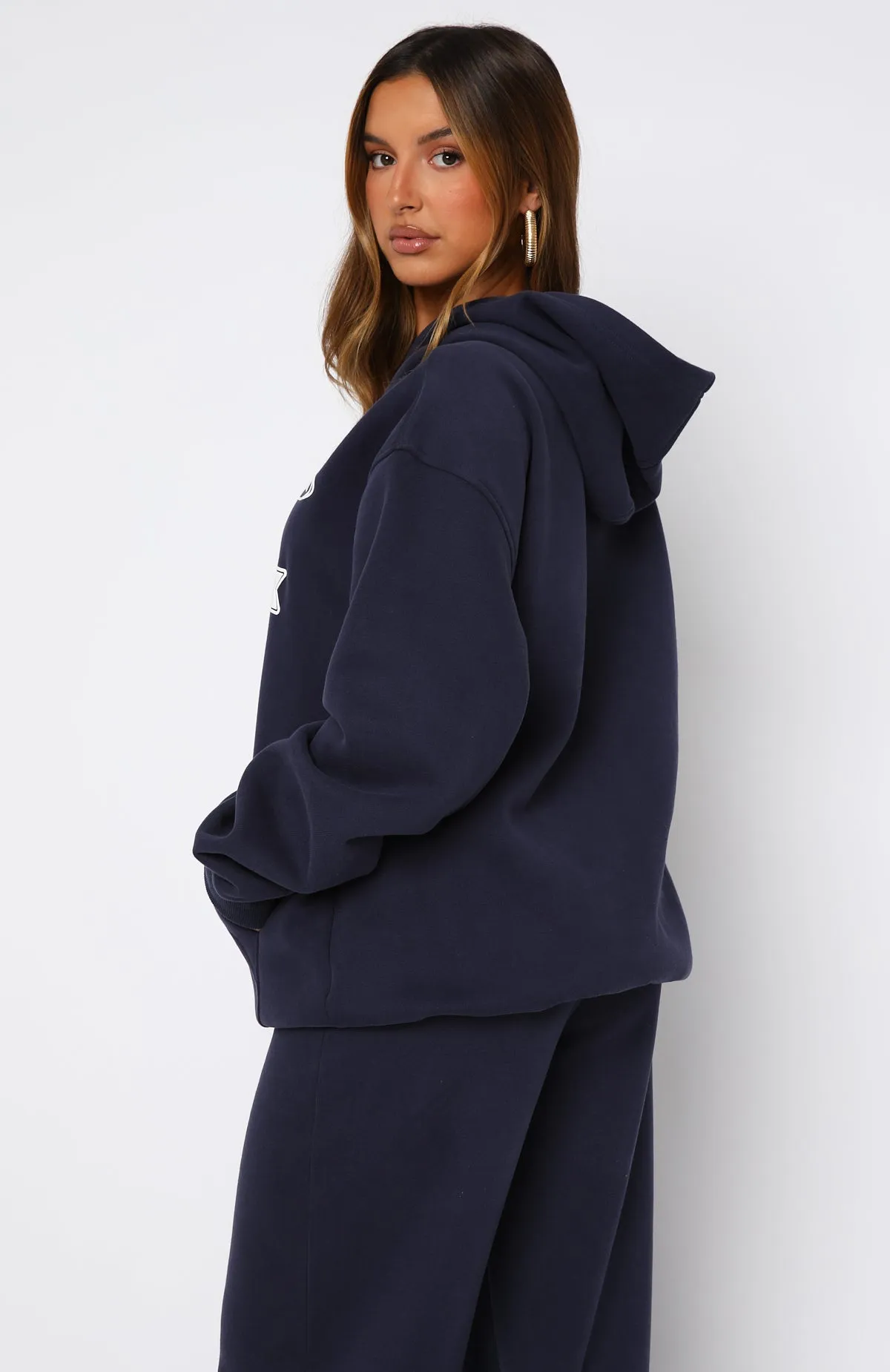 Ready To Go Oversized Hoodie Navy Clean Lines