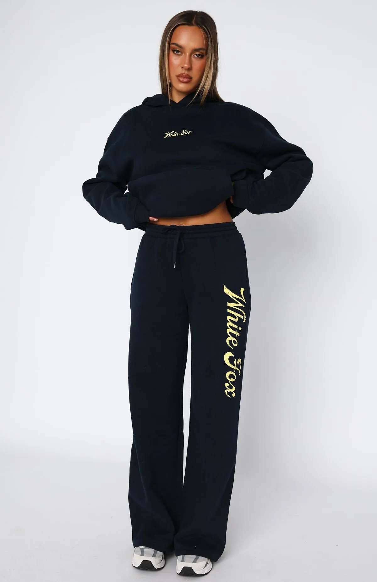 SheerWeight Knit Office Trend The Good Life Wide Leg Sweatpants Navy