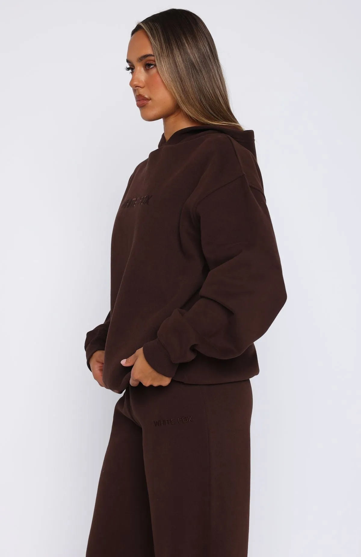 Stay Lifted Oversized Hoodie Bitter Chocolate Seasonal Comforted Loop Back Finish