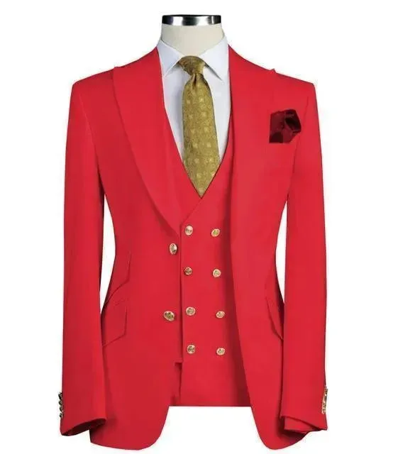 Uebert Red Three Piece Suit