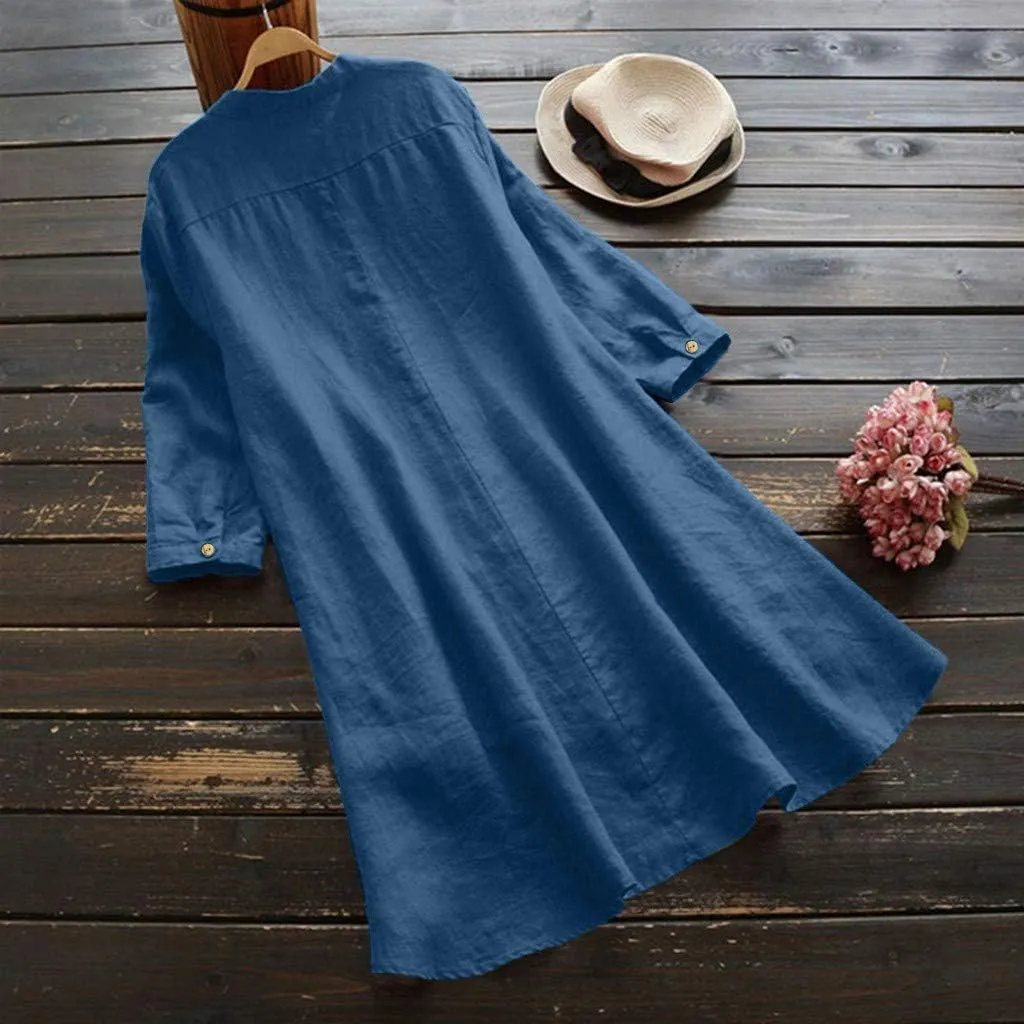 Uitcover Up Button Down Collar Sleeve Collar Casual Women's Shirt Women's Shirt Womens Dress Shirts Linen Shirt