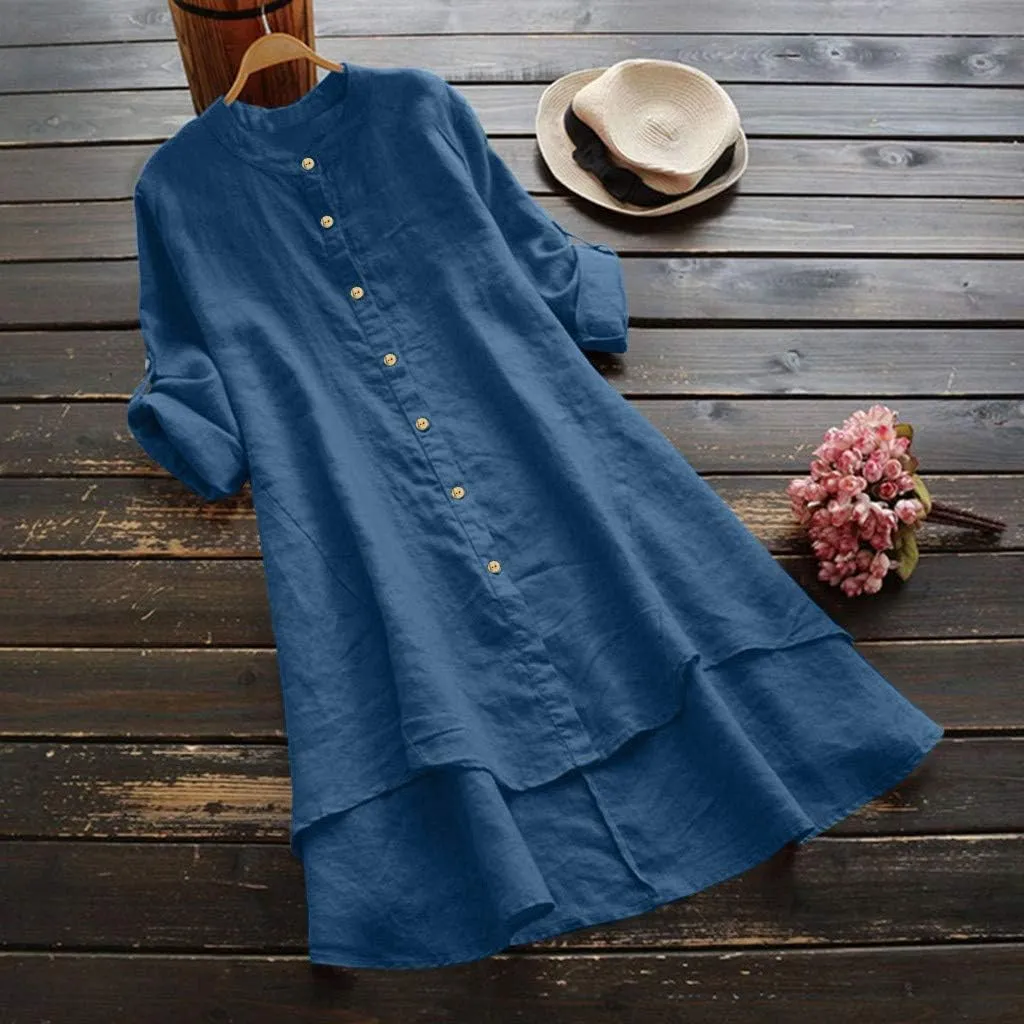 Uitcover Up Button Down Collar Sleeve Collar Casual Women's Shirt Women's Shirt Womens Dress Shirts Linen Shirt