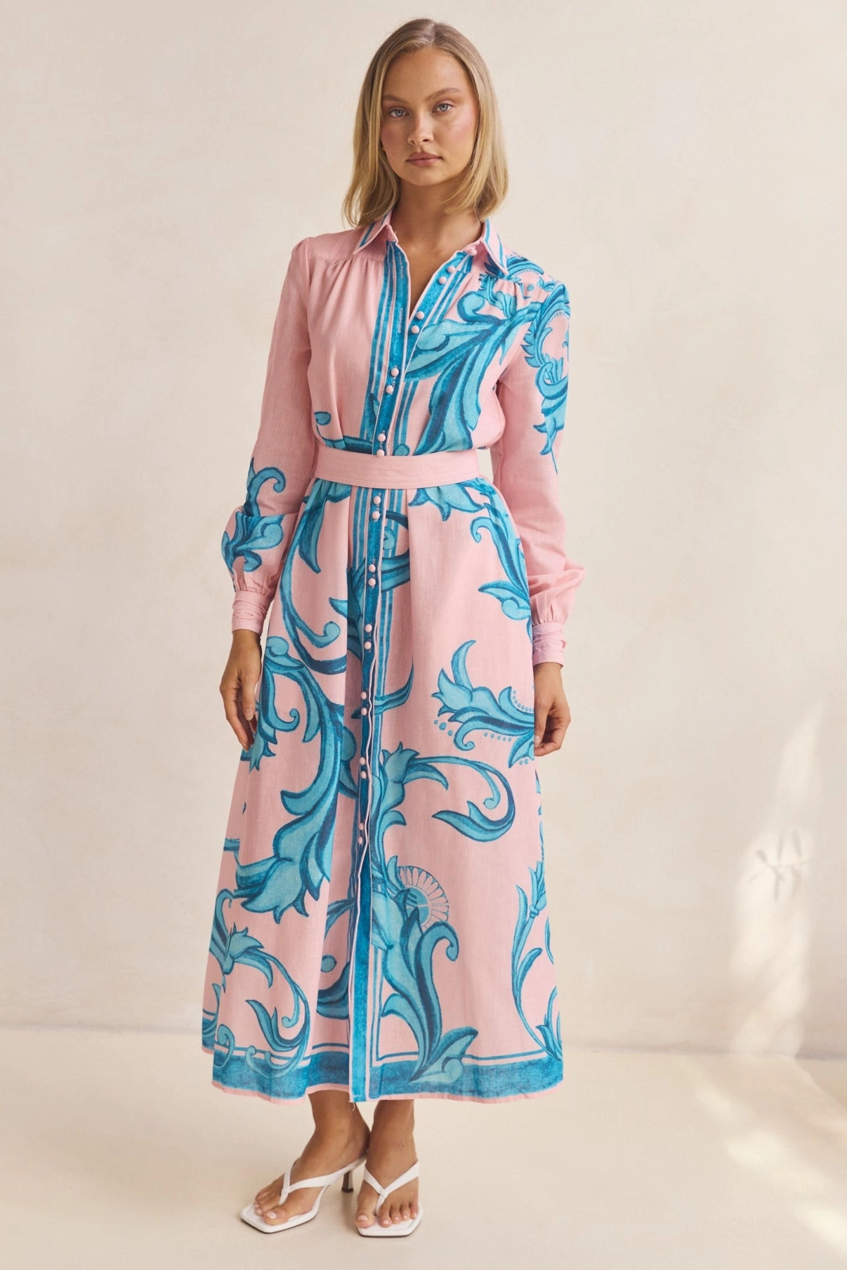 Smooth Tone Casual weekend dress Lyra Maxi Dress (Pink/Blue)