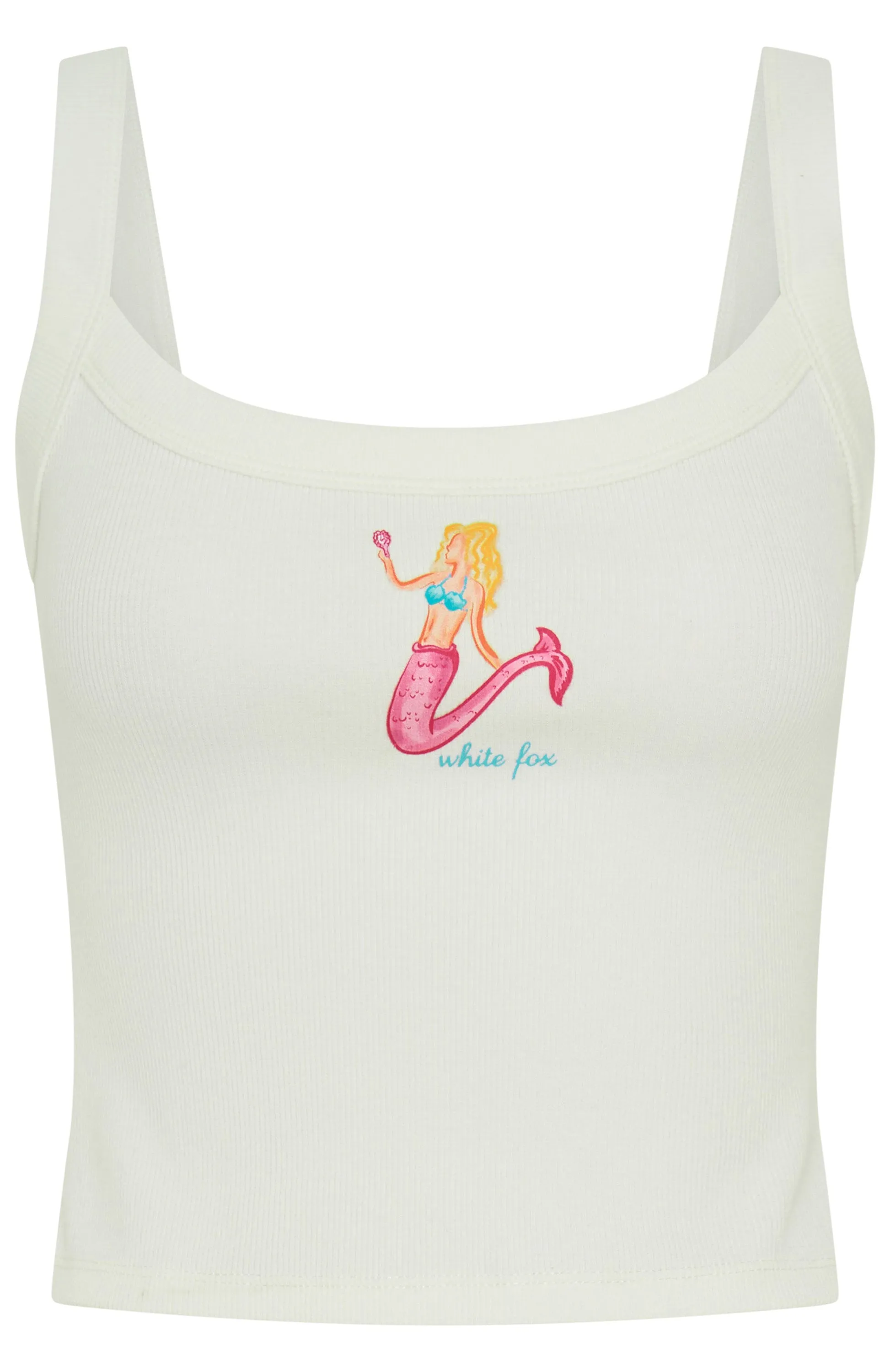Playing Mermaids Tank Top White Non Chafing Edges