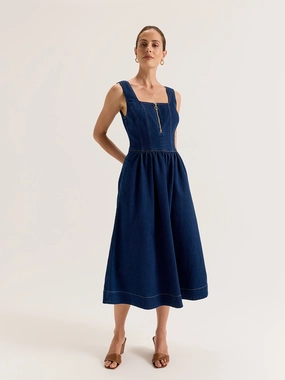 Uptown Denim Dress Delicate Finish