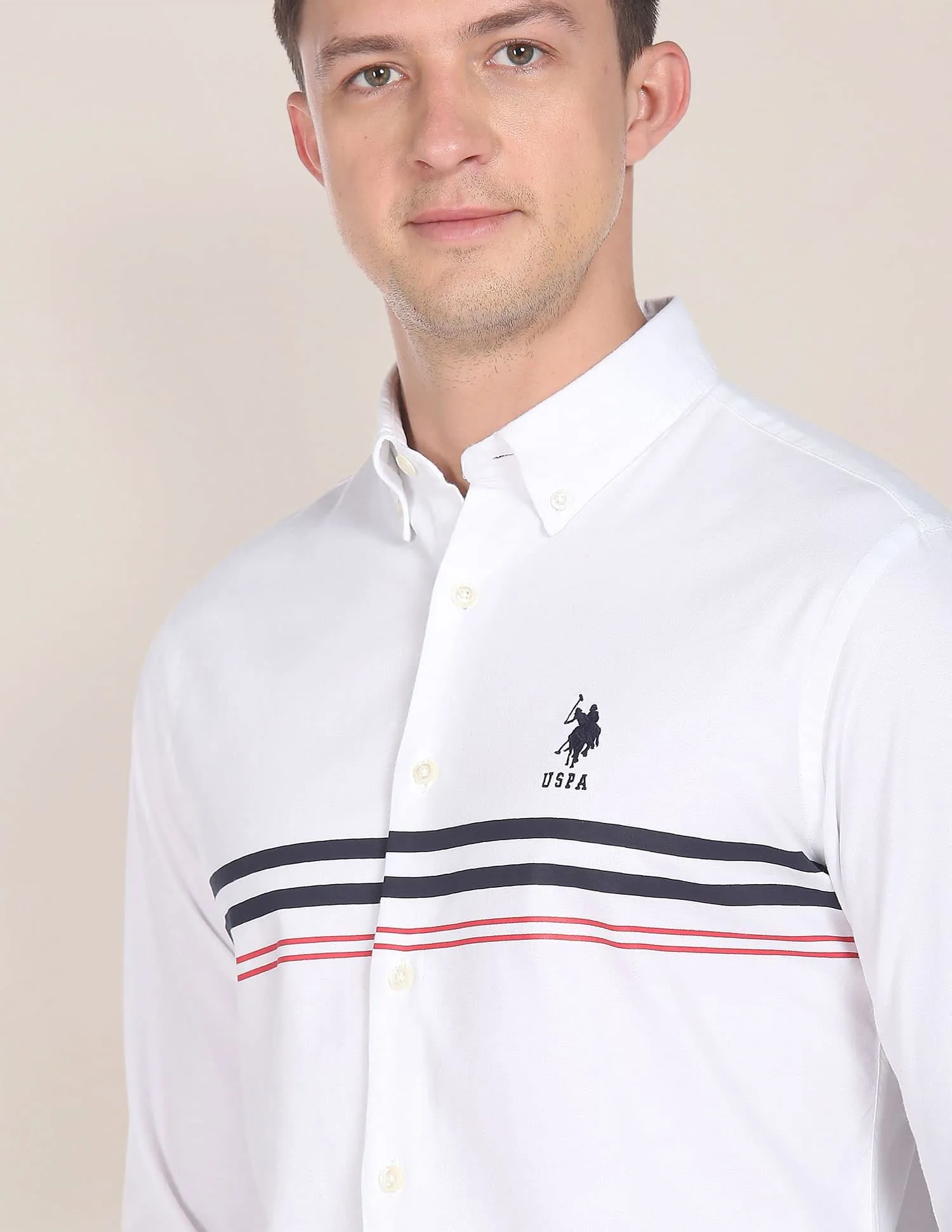 U.S. POLO ASSN. Men's Regular Fit Shirts White M