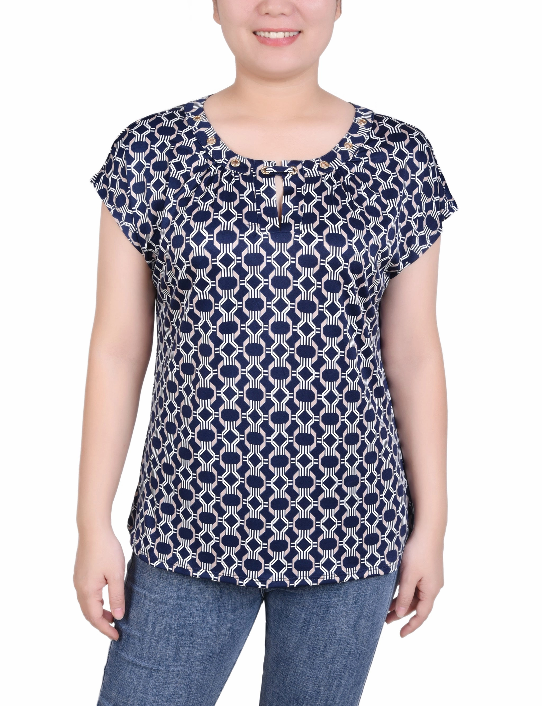 Extended Sleeve Top With Grommets AllDayComfortFit