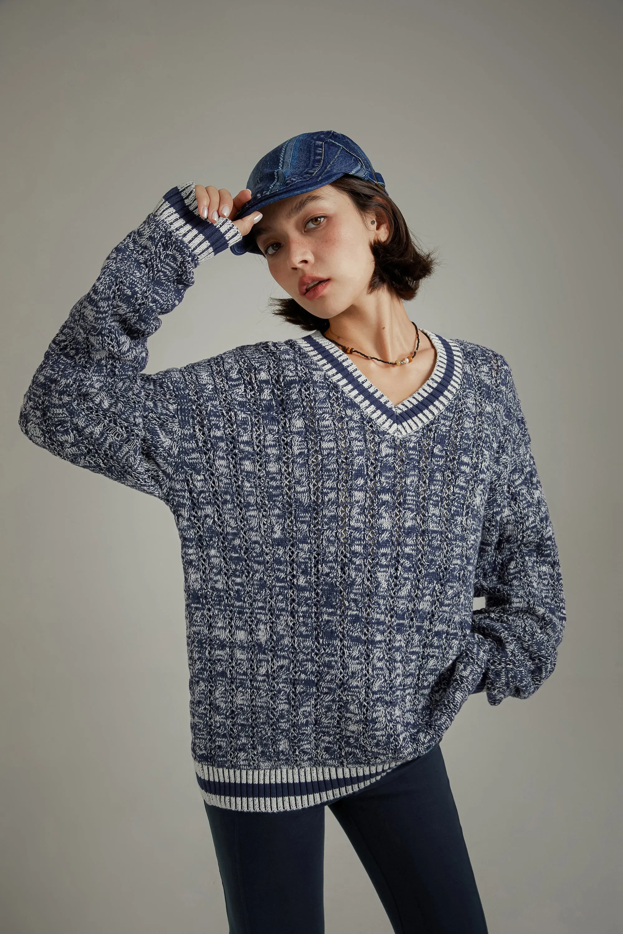 V-Neck Loose Knit Sweater