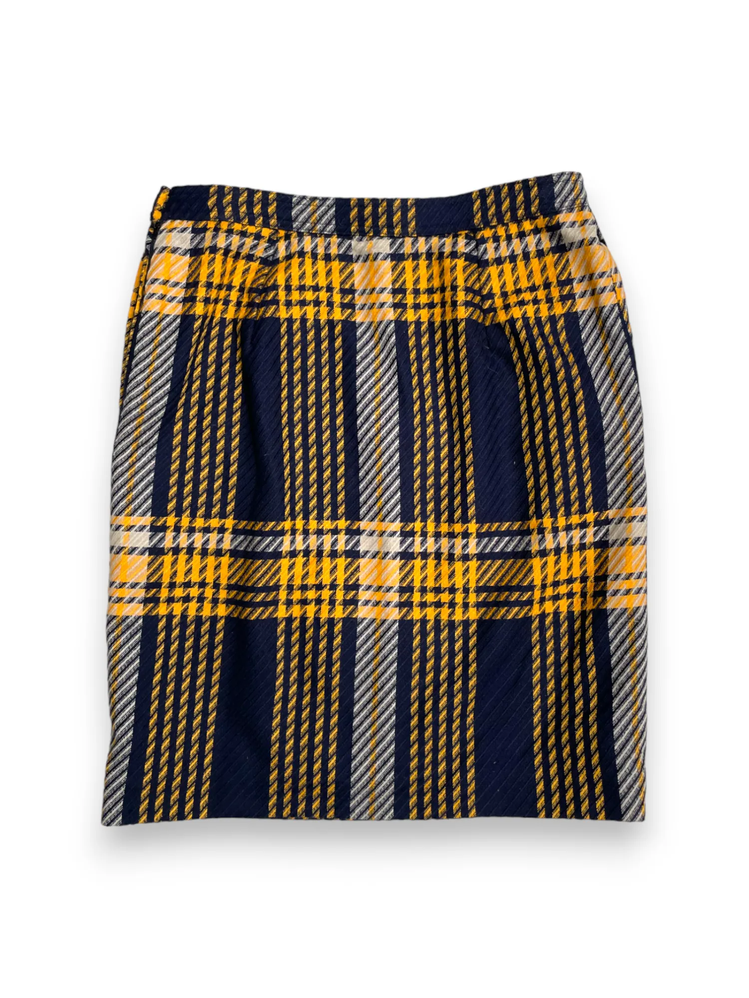 Valentino yellow and navy tartan check skirt suit set