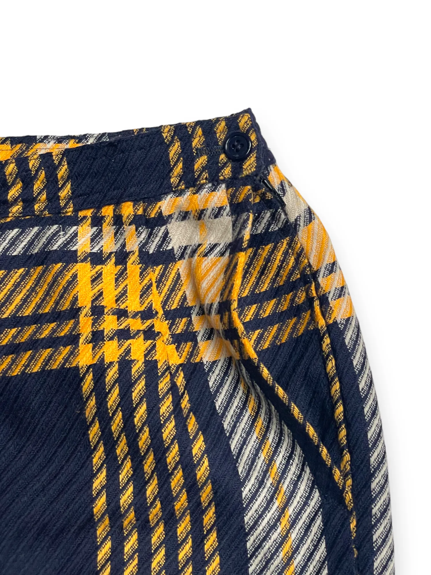 Valentino yellow and navy tartan check skirt suit set