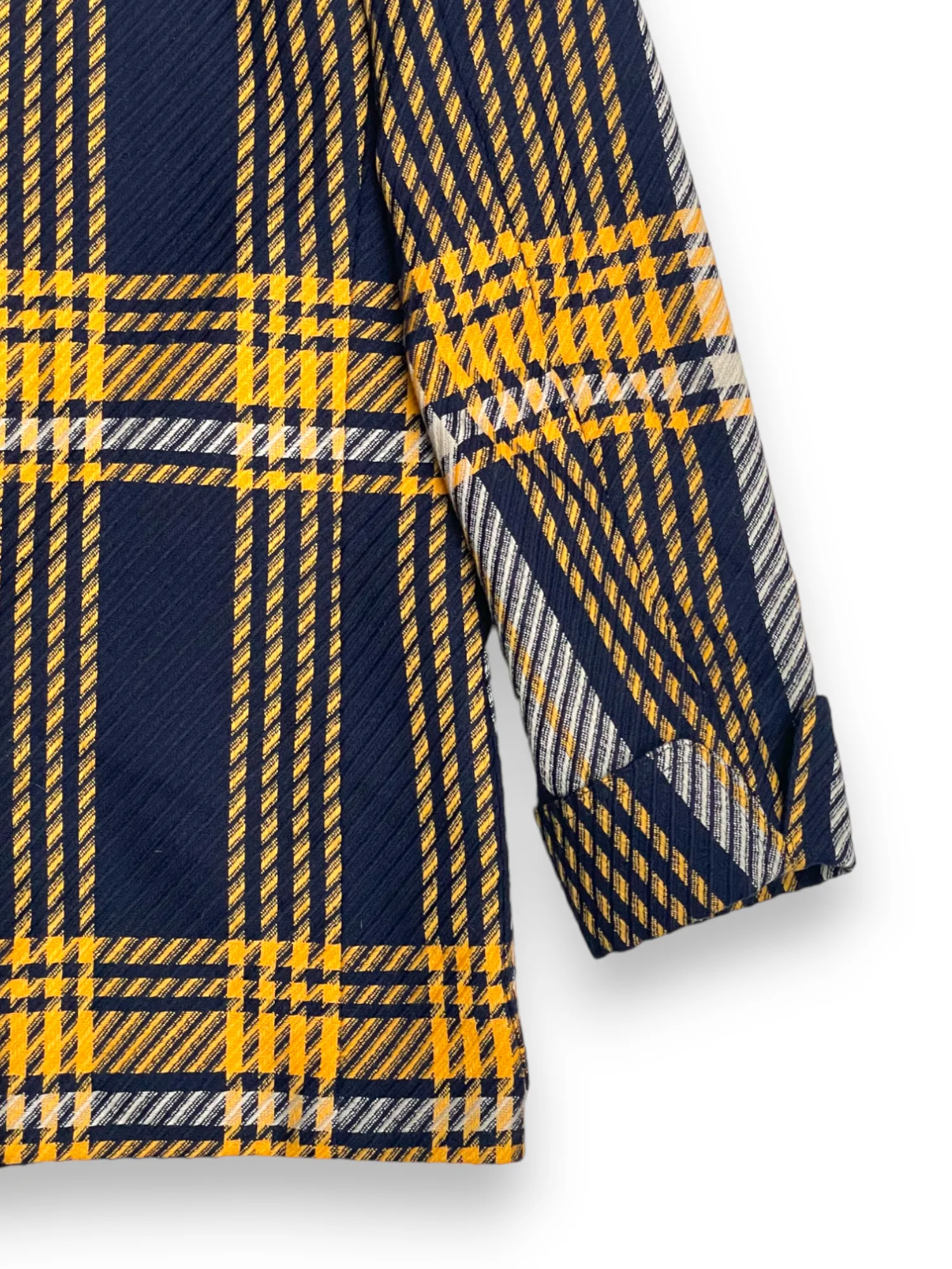 Valentino yellow and navy tartan check skirt suit set