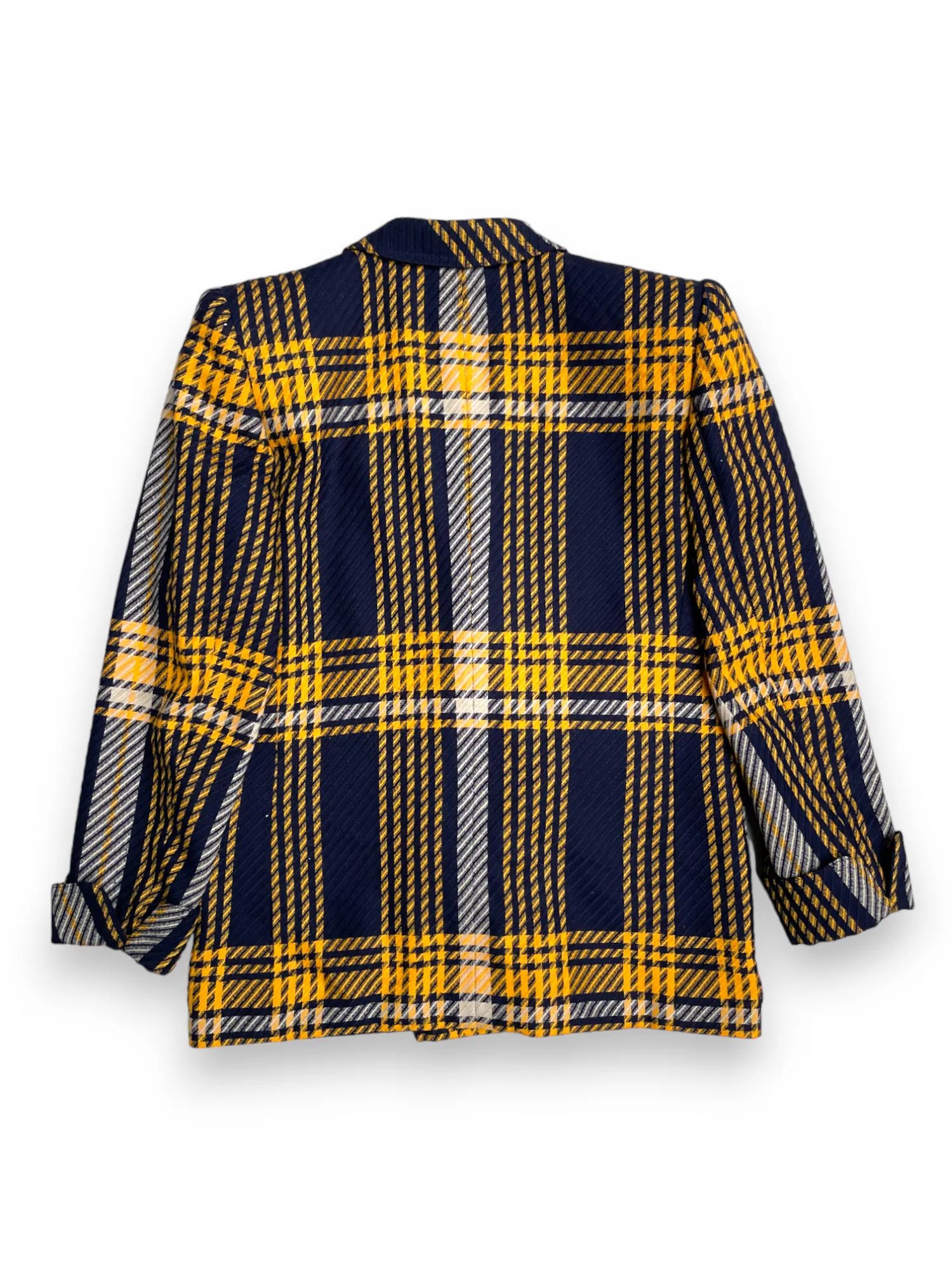 Valentino yellow and navy tartan check skirt suit set