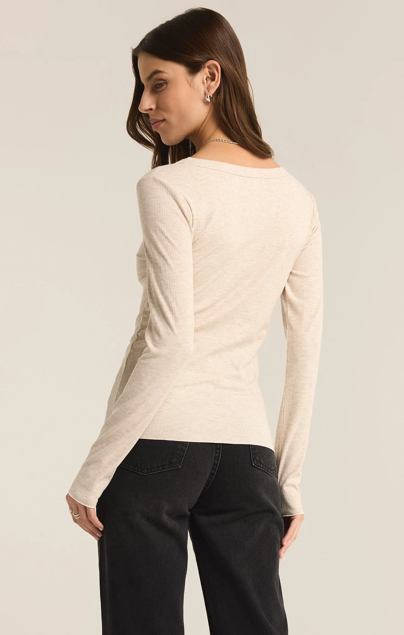 Variegated Layer Top - Light Oatmeal Heather Universal Silhouette