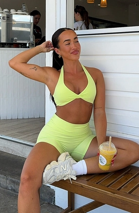 Velocity Sports Bra Citrus Cozy Fit Reinforced Hem Stitching