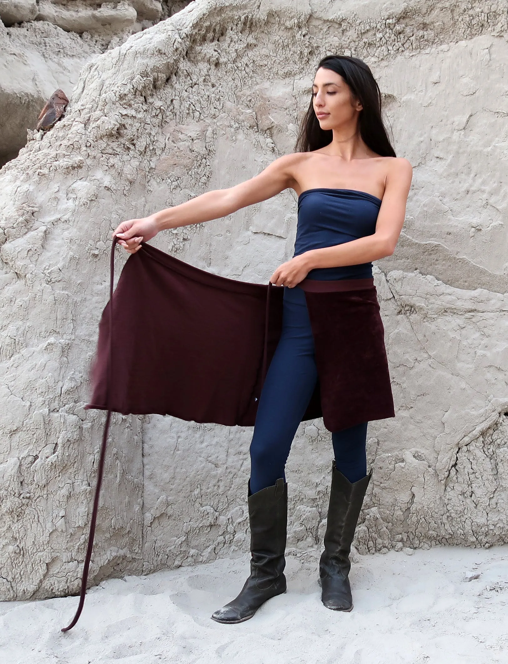 VELOUR Simplicity Wrap Short Skirt