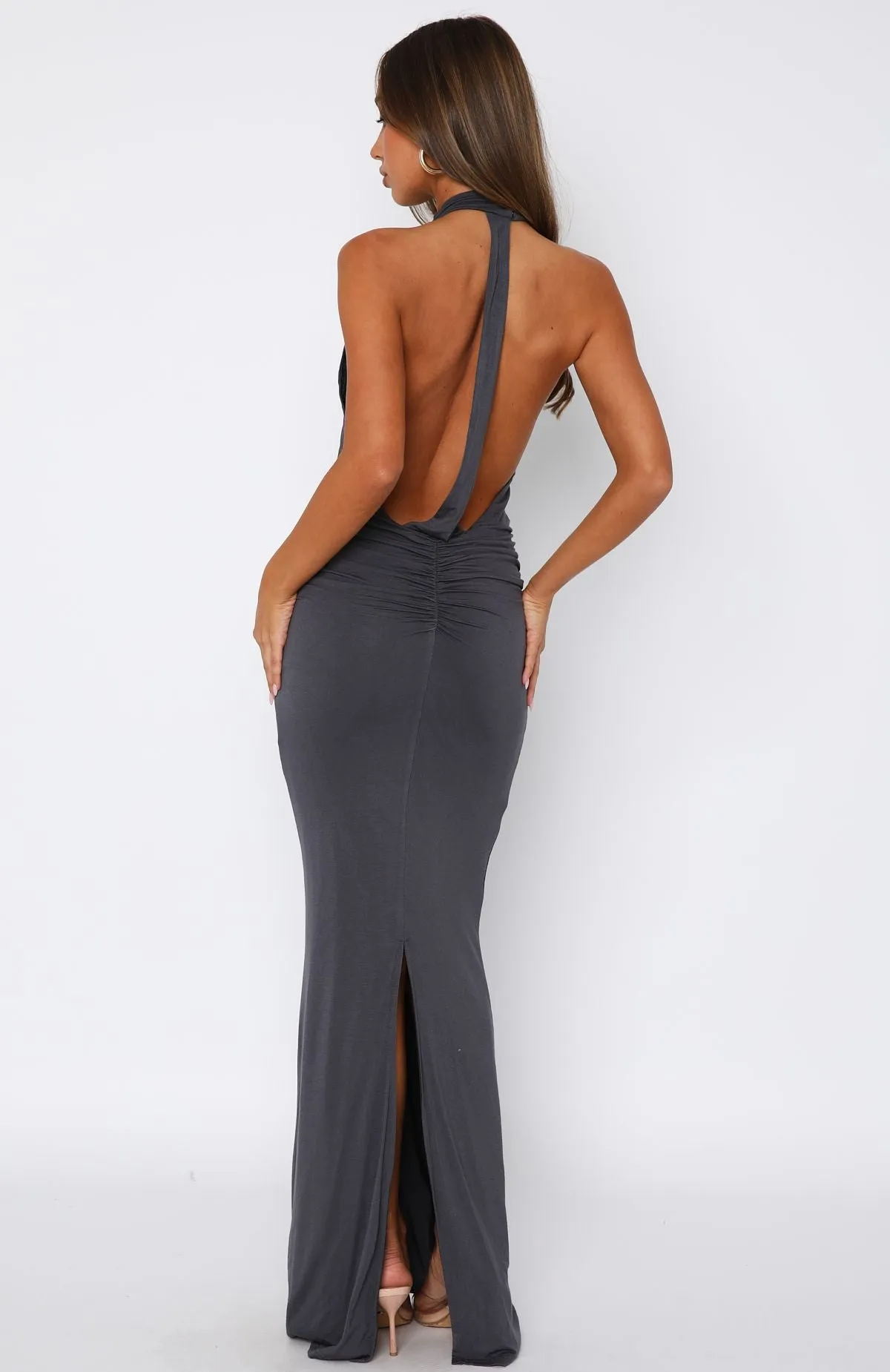 Durable Blend VersatileNeckline Made For You Maxi Dress Steel