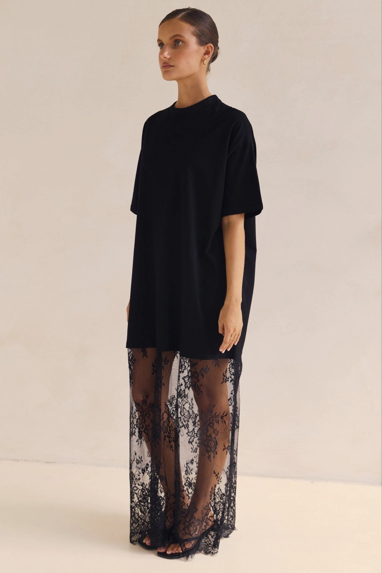 Ophelia Maxi Dress (Black) Satin-Finish