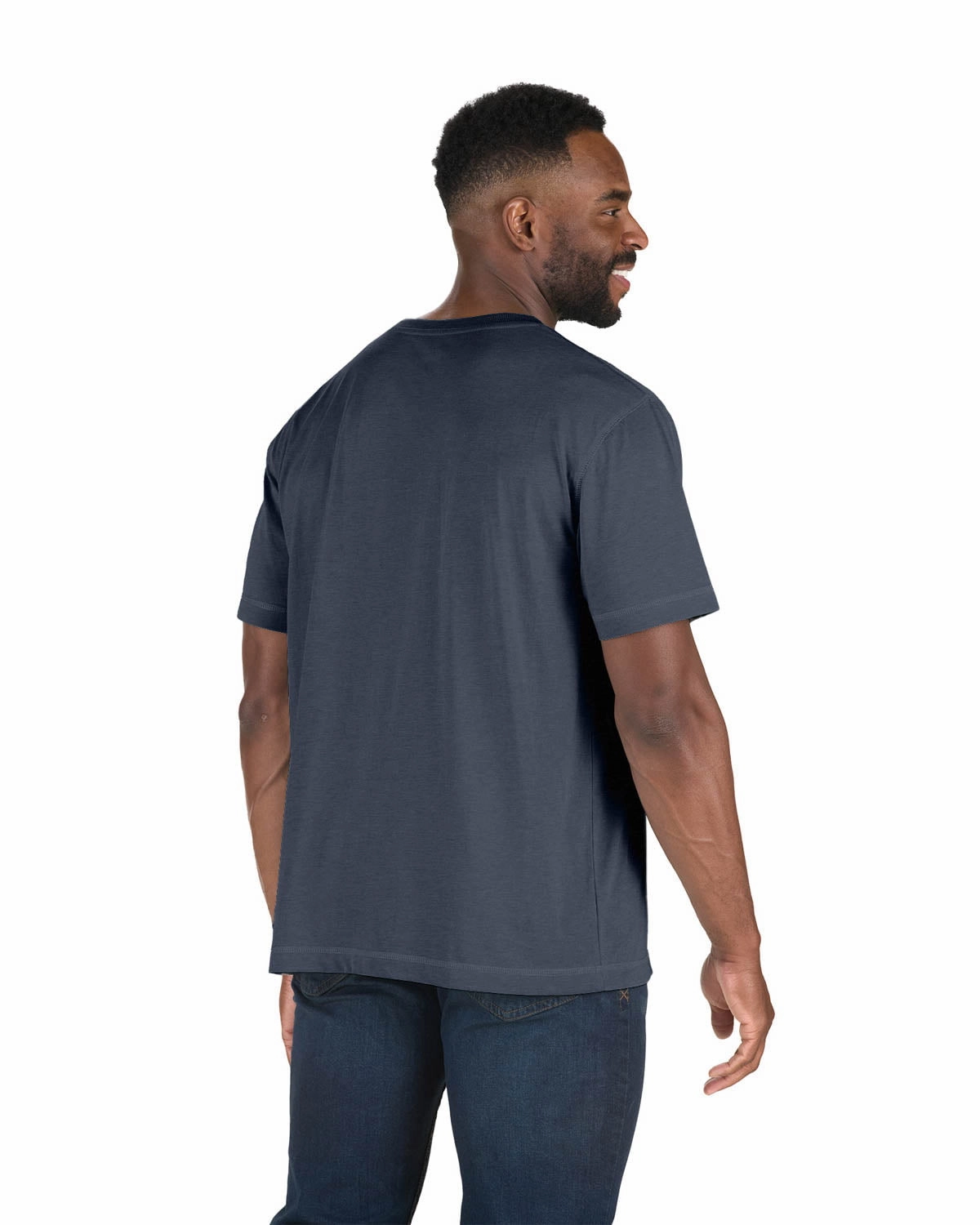 Anti Shrinkage Treatment Quick Layer Berne Mens Space Blue Cotton Blend Lightweight Performance Tee S/S