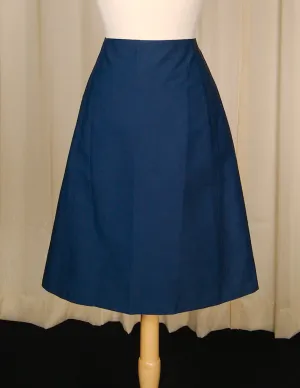 Vintage 1950s Blue A Line Skirt
