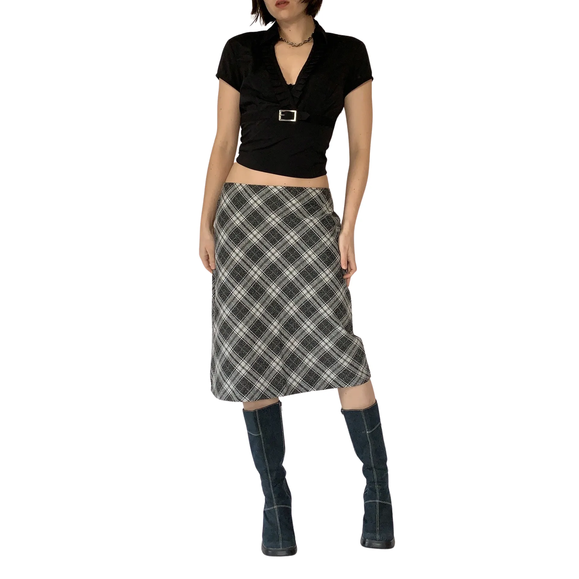 Vintage 1990s Plaid Midi (M)