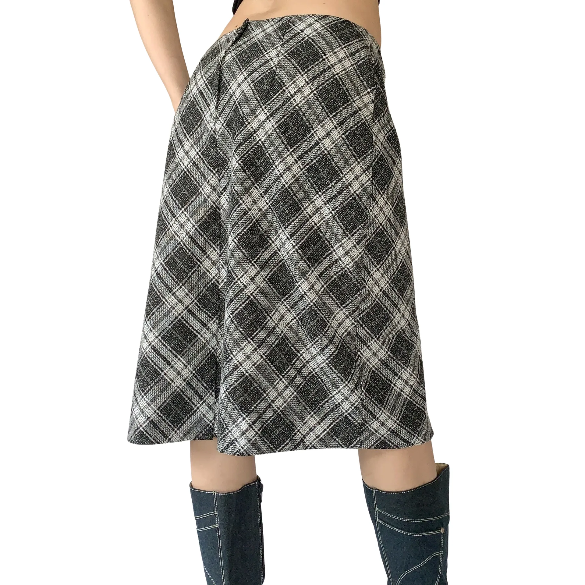 Vintage 1990s Plaid Midi (M)