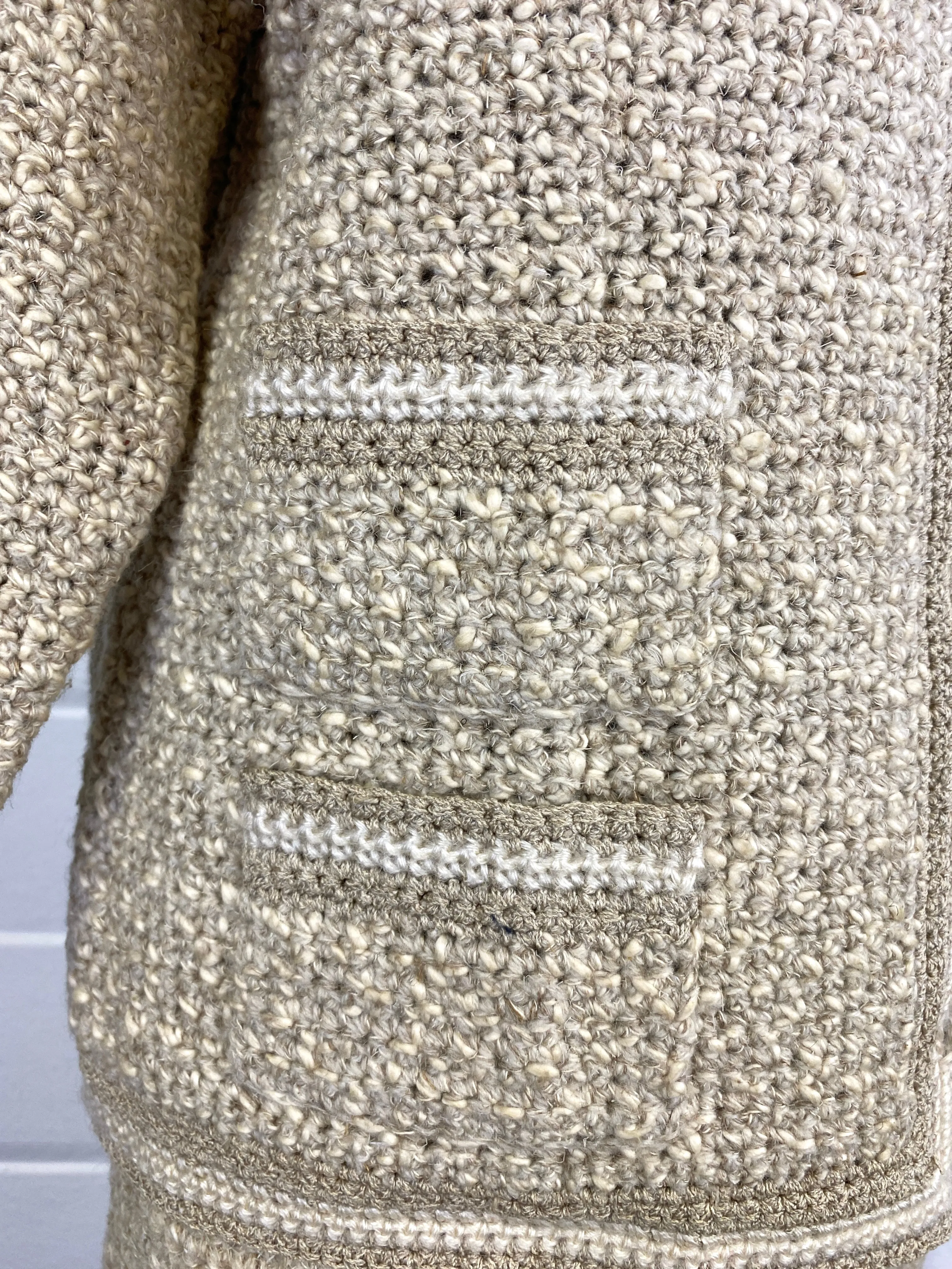 Vintage Deadstock 1960s French Designer Knit Wool 2-Piece Skirt Suit, Small