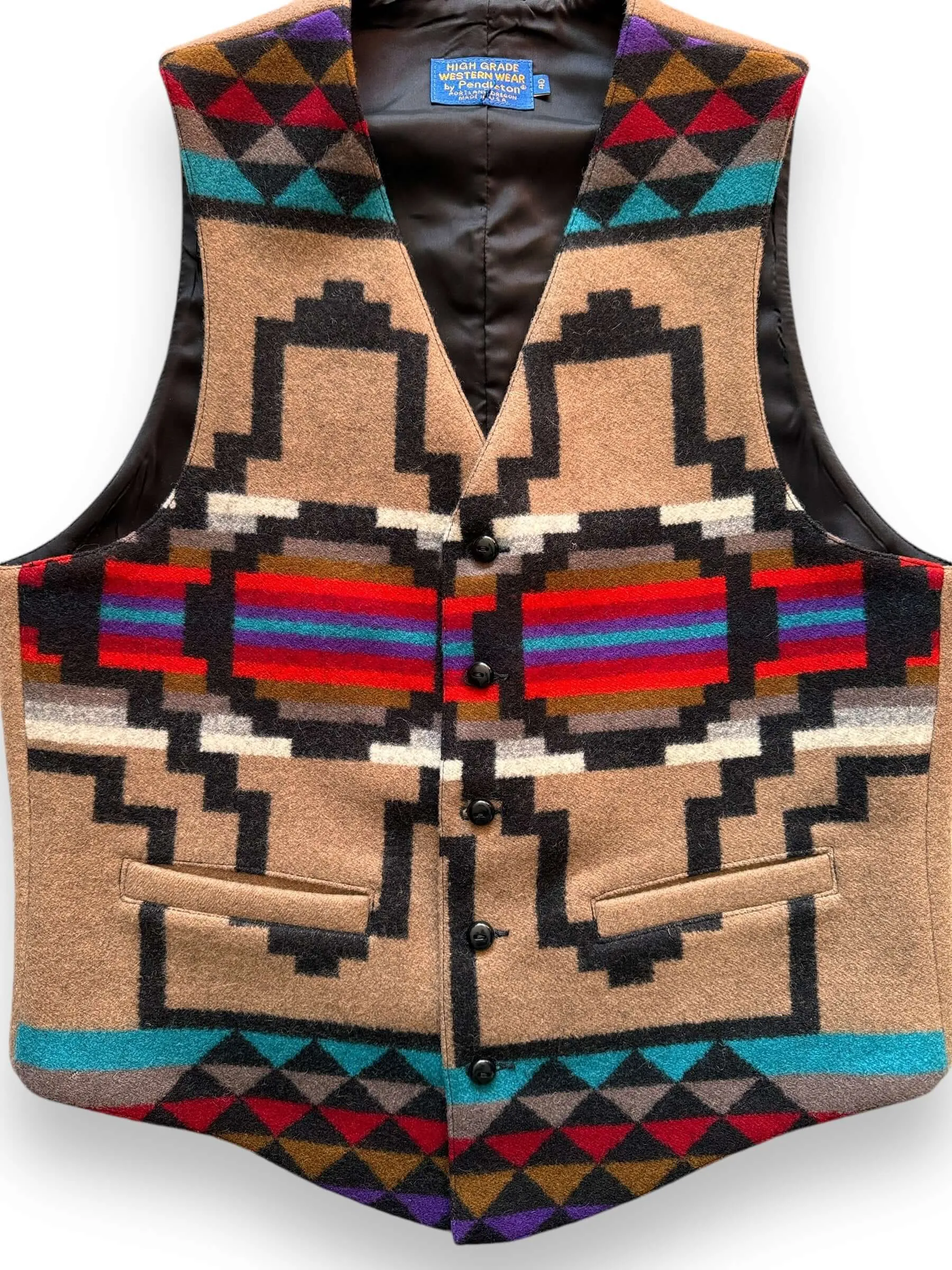 Vintage Pendleton High Grade Western Wear Vest SZ 40