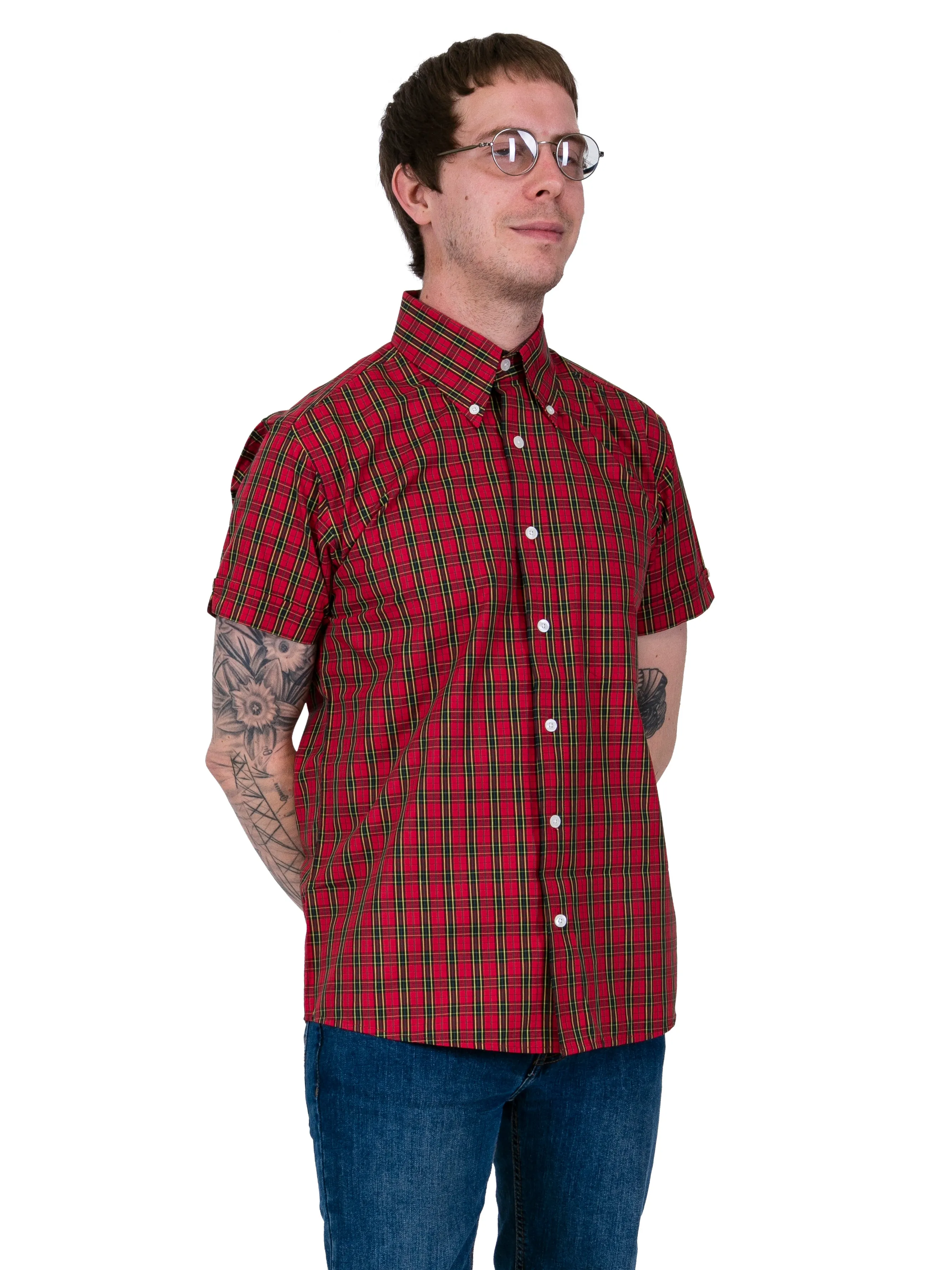 Vintage Shirt -  Classic Red Tartan Print