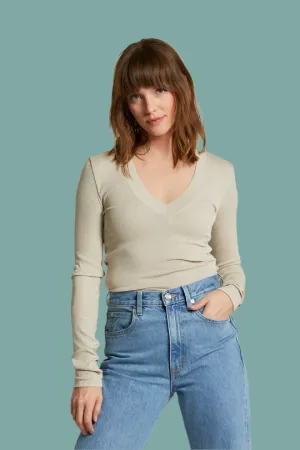 City Smart Look Sustainable Packaging Viola Tee - Heather Oatmeal