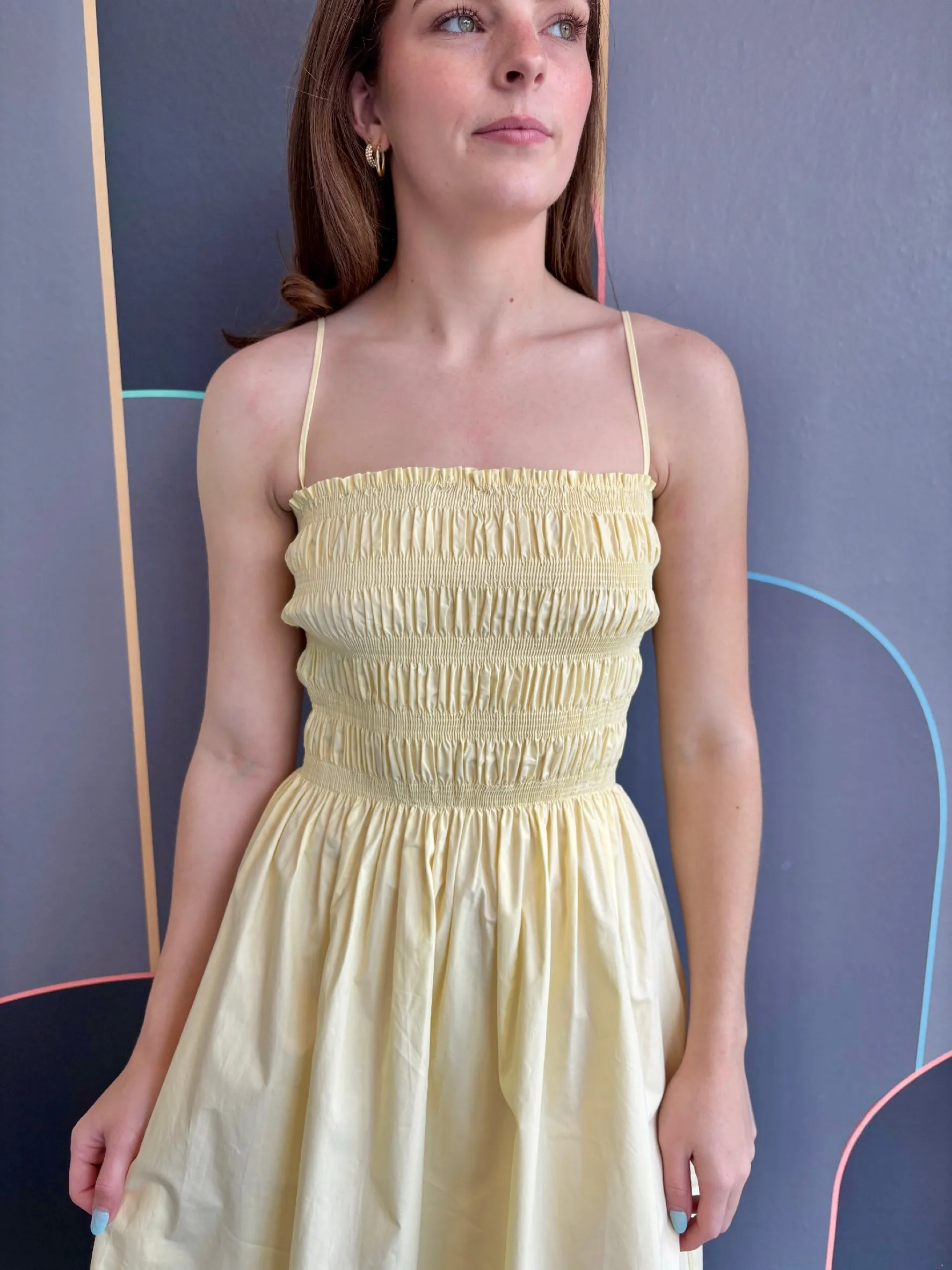 Vivian Smocked Dress Understated Elegance