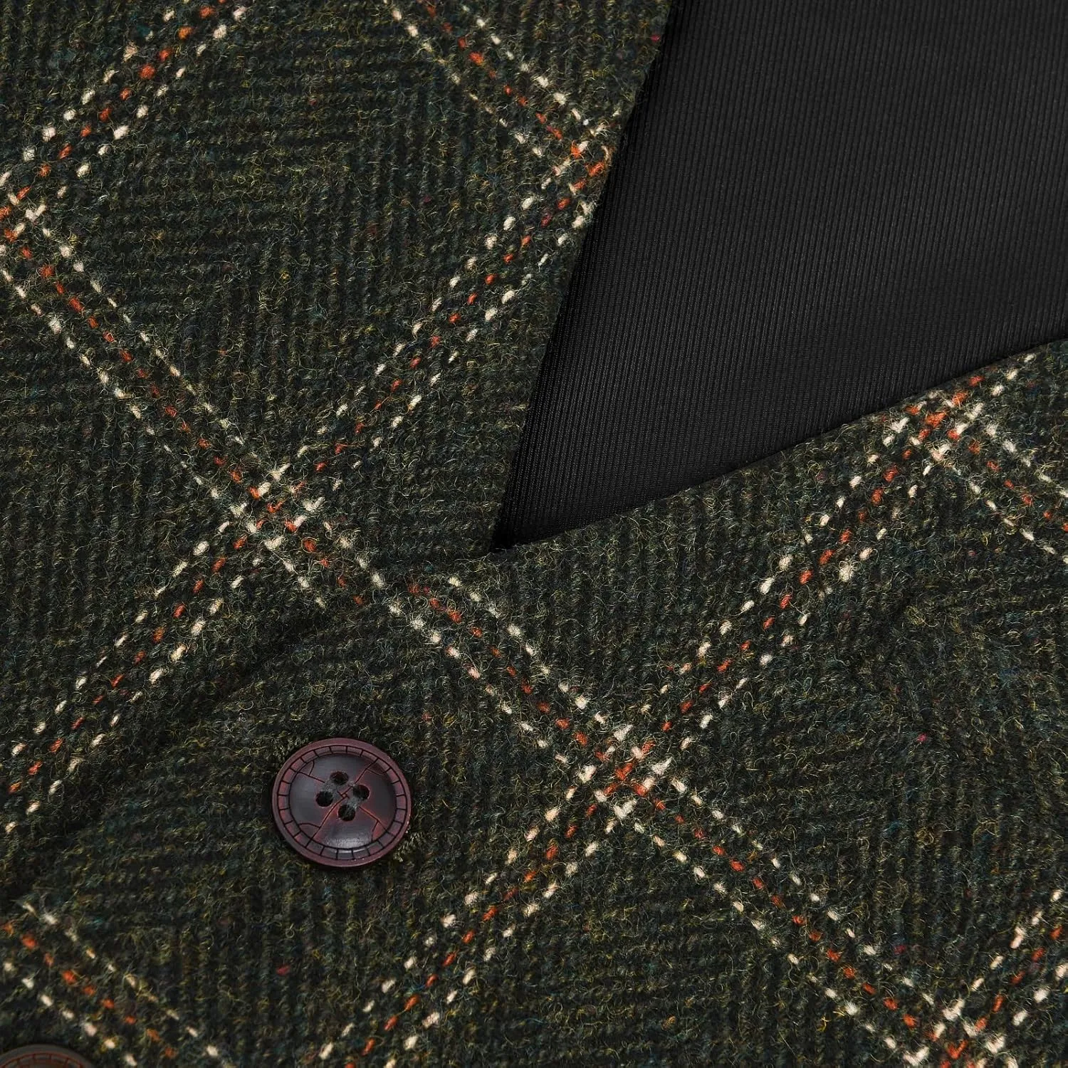 VOBOOM Men's Slim Fit Herringbone Tweed Suits Vest Premium Wool Blend Waistcoat