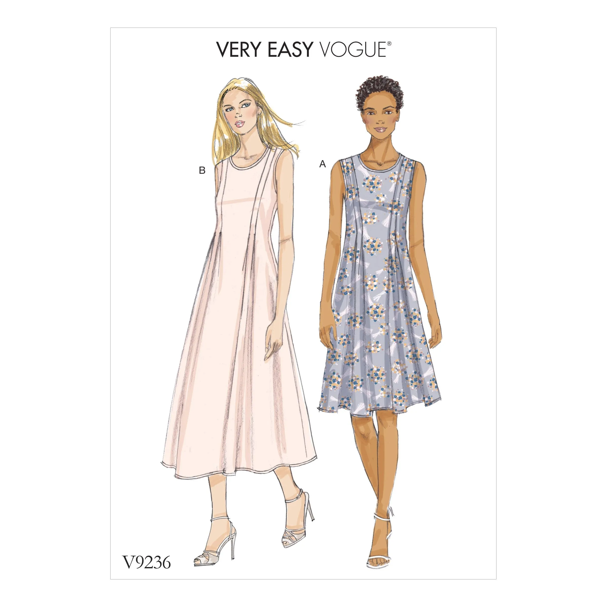 Vogue 9236 Released-Pleat Fit-and-Flare Dresses Pattern