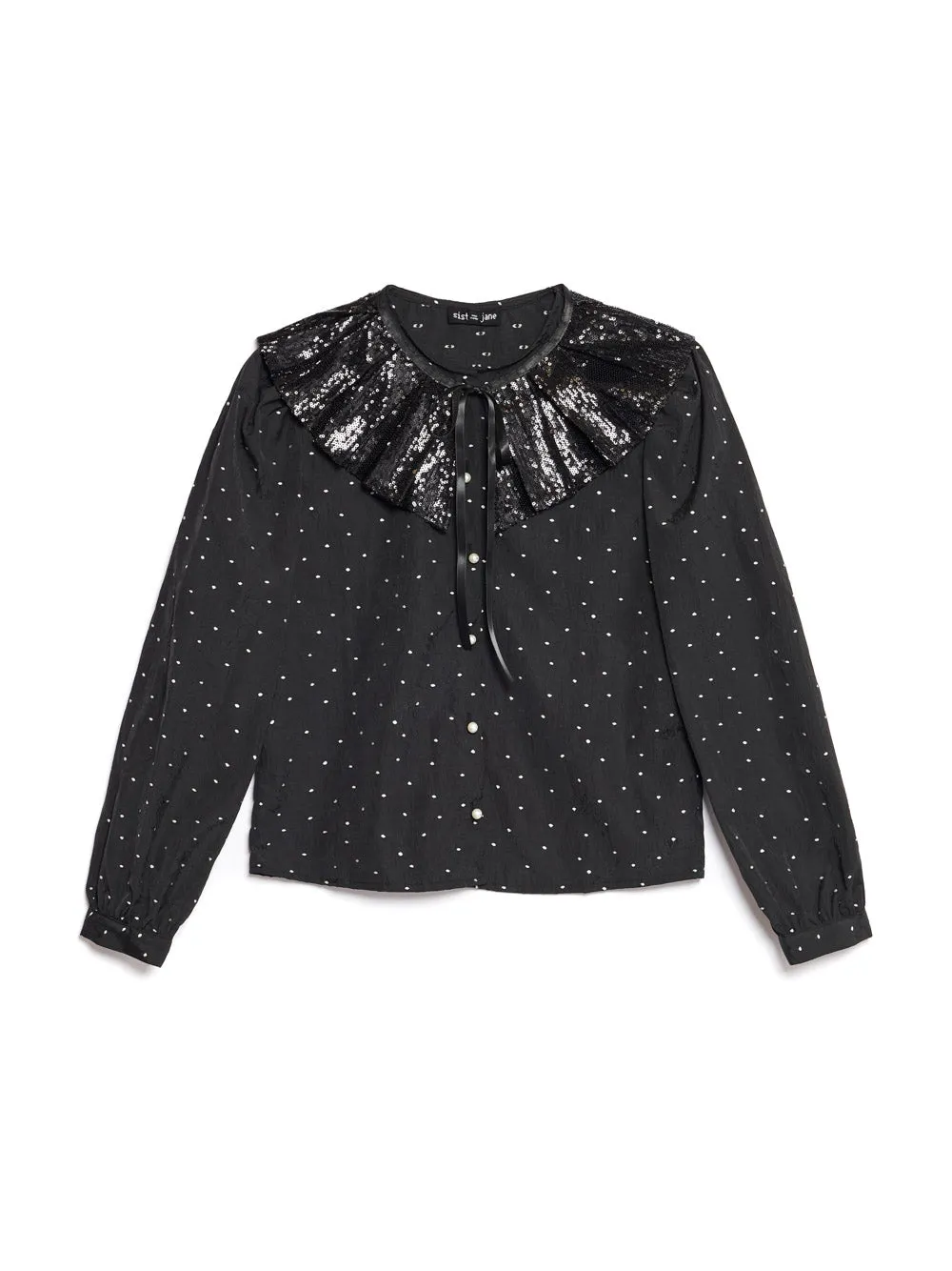 Waltz Sequin Collar Blouse