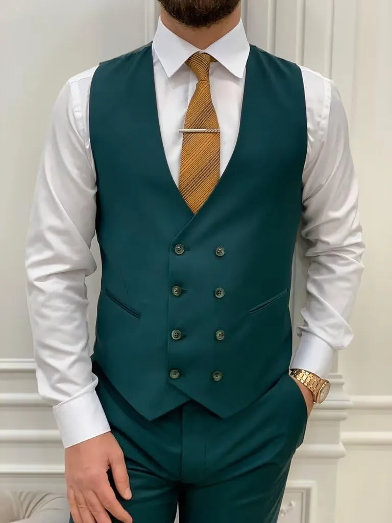 Wangyue Men's Suits Slim Fit 3 Piece Suit One Button Formal Wedding Groomsmen Suits Prom Tuxedo