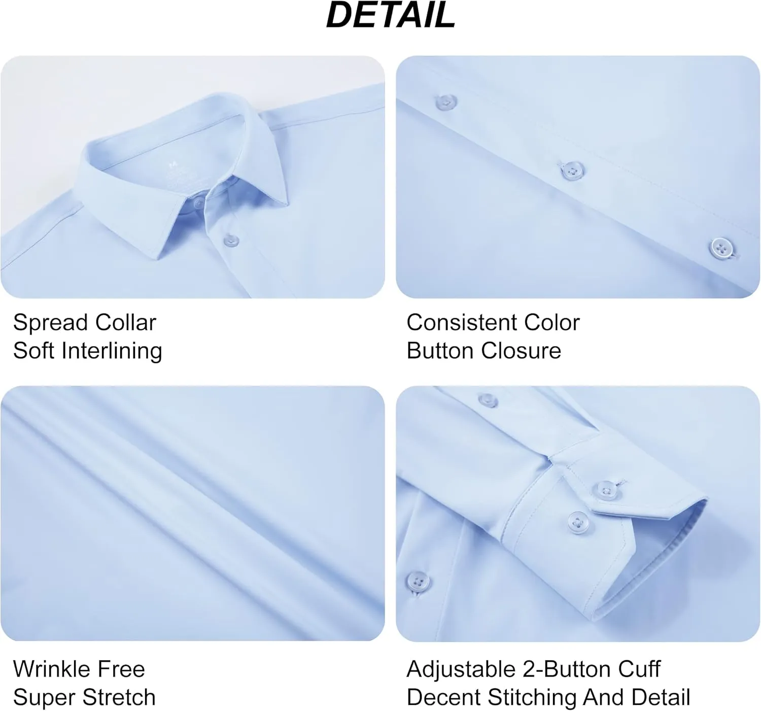 WARHORSEE Mens Knit Dress Shirts Performance Moisture Wicking Wrinkle Free 4 Way Stretch Casual Button Down Shirt